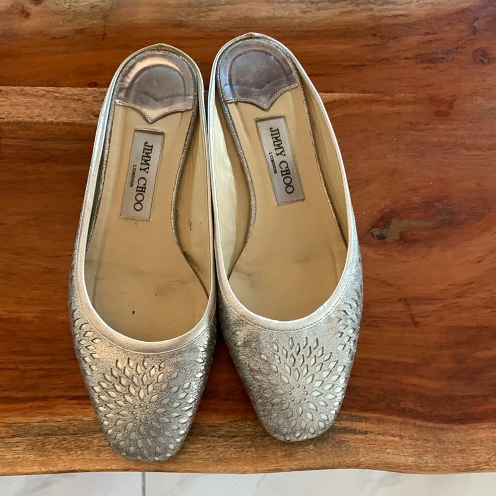 Jimmy Choo silver shoes